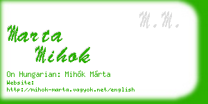marta mihok business card